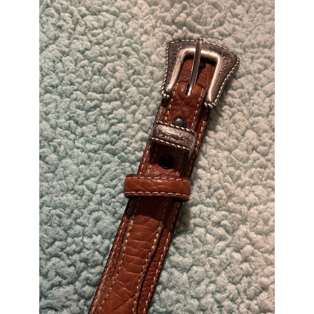 Vintage 1995‎ American Bison Western Belt With Silver Plated Buckle Size 40 RARE